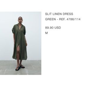 Zara slit linen dress